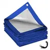 Image de Bâche de protection réversible 4 saisons pour piscine hors sol - Ronde 5,49 m - 150 gsm - Bleu et gris -