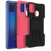 Image de Coque pour Samsung Galaxy A21s Protection Semi-rigide Antichoc Béquille Support Noir et Rose
