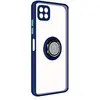 Image de Coque pour Samsung Galaxy A22 5G Bi-matière Bague Métallique Support Bleu nuit