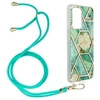 Image de Coque pour Samsung Galaxy A72 Motif géométrique avec Cordon Amovible turquoise