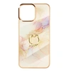 Image de Coque pour iPhone 12 et 12 Pro Bi-matière Bague de maintien Motif marbre Rose champagne
