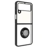 Image de Coque Samsung Galaxy Z Flip 3 Bi-matière Bague Métallique Support Vidéo Noir