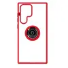 Image de Coque pour Samsung Galaxy S22 Ultra Bi-matière Bague Métallique Support Vidéo Rouge