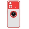 Image de Coque pour Poco X4 Pro 5G Antichoc avec Anneau Magnétique Rotatif Rouge