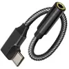 Image de Adaptateur Audio USB-C vers Jack 3.5mm femelle Design Coudé Longueur 12cm Noir