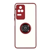 Image de Coque pour Xiaomi Poco F4 5G Bi-matière Bague Métallique Support Vidéo rouge