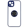 Image de Coque pour iPhone 14 Bi-matière Bague Métallique Support Vidéo Bleu