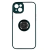 Image de Coque pour iPhone 14 Bi-matière Bague Métallique Support Vidéo Vert