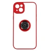 Image de Coque pour iPhone 14 Bi-matière Bague Métallique Support Vidéo Rouge
