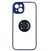 Image de Coque pour iPhone 14 Plus Bi-matière Bague Métallique Support Vidéo Bleu