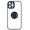 Image de Coque pour iPhone 14 Pro Max Bi-matière Bague Métallique Support Vidéo Bleu