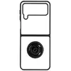 Image de Coque pour Samsung Galaxy Z Flip 4 Bi-matière Bague Métallique Support Vidéo Noir
