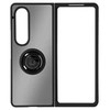 Image de Coque pour Samsung Galaxy Z Fold 4 Bi-matière Bague Métallique Support Vidéo Noir