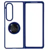 Image de Coque pour Samsung Galaxy Z Fold 4 Bi-matière Bague Métallique Support Vidéo Bleu
