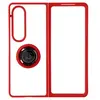 Image de Coque pour Samsung Galaxy Z Fold 4 Bi-matière Bague Métallique Support Vidéo Rouge