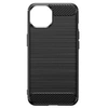 Image de Coque pour iPhone 14 Renforcée Souple Carbone Effet Brossé Noir