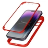 Image de Coque pour iPhone 14 Pro Antichoc Dos Plexiglas et Avant Polymère Contour Rouge