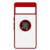 Image de Coque pour Google Pixel 7 Pro Bi-matière Bague Métallique Support Vidéo Rouge