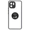 Image de Coque pour Xiaomi Redmi A1 et A2 Bi-matière Bague Métallique Support Vidéo Noir