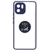 Image de Coque pour Xiaomi Redmi A1 et A2 Bi-matière Bague Métallique Support Vidéo Bleu