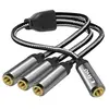 Image de Splitter Audio 1x Entrée Jack 3.5mm Femelle vers 3x Sortie Jack 3.5mm Femelles Gris
