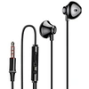Image de Ecouteurs Nylon Tressé Intra-auriculaires Jack 3.5mm Kit mains libres Noir