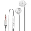Image de Ecouteurs Nylon Tressé Intra-auriculaires Jack 3.5mm Kit mains libres Blanc