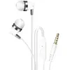 Image de Ecouteurs filaires Jack 3.5mm Kit Main Libre Micro intégré Blanc
