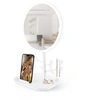 Image de Miroir De Table Blanc Avec Led Et Porte-bijoux Rechargeable Mizo De