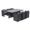 Image de Salon de jardin 6 pieces 6 personnes polyethylene 180.0 x 115.0 x 73 cm gris