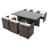 Image de Salon de jardin 6 pieces blanc 6 personnes 180.0 x 115 x 73 cm polyethylene