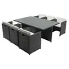 Image de Salon de jardin 6 pieces polyethylene gris 180.0 x 115.0 x 73 cm 6 personnes