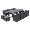 Image de Salon de jardin polyethylene gris 12 pieces 235.0 x 115 x 73 cm 12 personnes