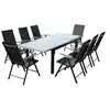 Image de Table de jardin et 8 chaises en aluminium gris RAVENNE