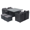 Image de Salon de jardin polyethylene gris 8 pieces 8 personnes