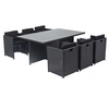 Image de Salon de jardin noir 6 pieces polyethylene 180.0 x 115.0 x 73 cm 6 personnes