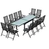 Image de Table de jardin extensible 12 fauteuils en alu et toile PVC BRESCIA