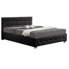 Image de Stucture de lit avec coffre de rangement 140 x 190 cm noir NEWINGTON