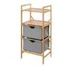 Image de - Etagère de salle de bain en bambou 2 Tiroirs - H. 96 cm - Gris