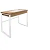 Image de - Bureau en métal et MDF - L. 100 x H. 74 cm - Blanc et Beige