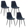 Image de - Lot de 4 - Chaise Nokas - Pied en métal - Bleu navy