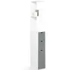 Image de Meuble de toilettes étagère bois 3 portes blanc et gris