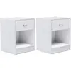 Image de Lot de 2 tables de chevet blanches en bois