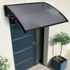 Image de Auvent de porte marquise en polycarbonate noire 80 x 120 cm