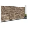 Image de Brise vue occultant 1,5 x 10 M motif pierre marron 160 gr/m²