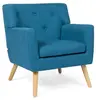 Image de Fauteuil scandinave LIV en tissu bleu canard