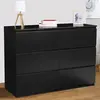 Image de Commode 6 tiroirs design bois noir