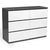 Image de Commode 6 tiroirs TOMI 110 cm bois gris et blanc