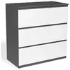 Image de Commode 3 tiroirs TOMI 78 cm bois gris et blanc