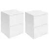 Image de Lot de 2 tables de chevet TOMI 2 tiroirs bois blanc